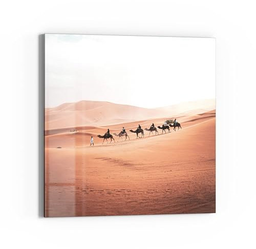 DEQOART Glasbild Echtglas | Motiv Stille der Dünen | quadratisch einteilig 30x30 cm | schöne Dekoration | Wandbild für Wohnzimmer, Schlafzimmer, Flur & Küche | moderne Wanddeko