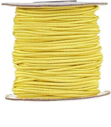 30m//Rotolo di Corde Elastiche Rotonde Dorate, Fili Elastici per lavori Artigianali Fai da Te, spago da 2 mm-Default