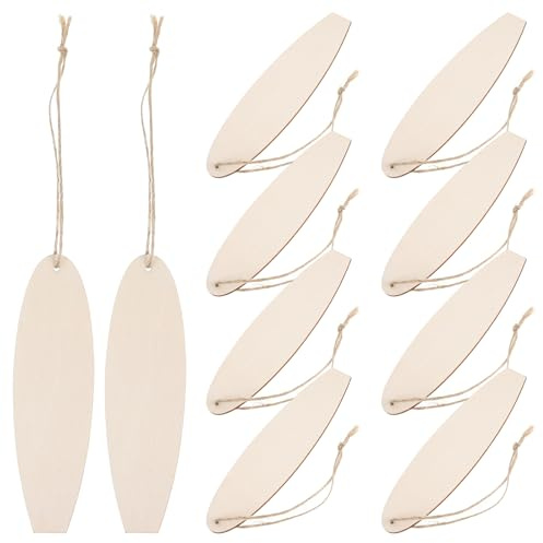 10Stücke Mini Surfboard Decoration Set Made of Wood: Unlackierte Holz Surfbrett Colourful Surfboard Ornaments for Beach and Coastal Lovers für DIY Projekte Küstendekoration Und Strandaktivitäten