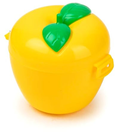 CABLEPELADO - Caja Protectora en Forma de Manzana para Almacenaje | Ideal para Frutas, Productos Esenciales y Más | Apta para Lavavajillas, Diseño Divertido y Funcional | Amarilla
