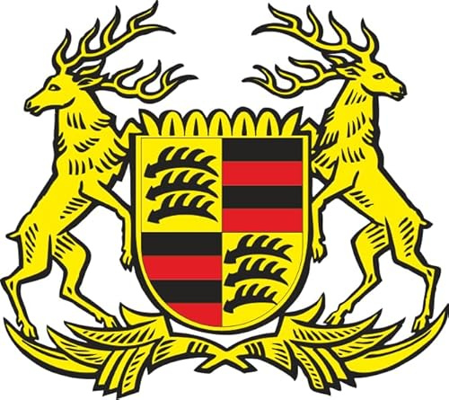 U24 Aufkleber Volksstaat Württemberg Wappen Autoaufkleber 11 x 10 cm Sticker Konturschnitt