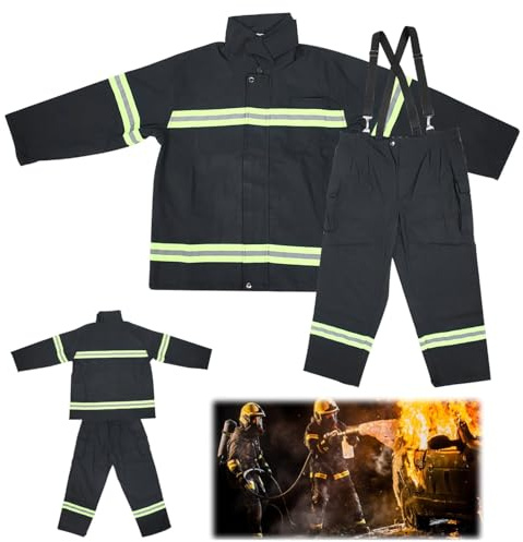 Tissting Flammhemmende Schutzkleidung, Brandschutz Overalls mit reflektierenden Streifen, 100% Baumwolle, Größen M-2XL für Feuerwehrleute und Industriearbeiter in extremen Umgebungen