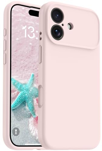 OTOFLY Magnetic for iPhone 17 Case,Compatible with Magsafe,Classic Liquid Silicone Mobile Phone Case,Integrated Camera Control Button,Anti-Scratch Microfiber Lining,Chalk Pink