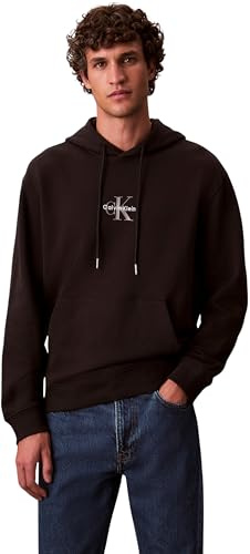 Calvin Klein Men's LS EU 350TERRY MICRO MONOLOGO HO LV04RD243GUB1003 Sweatshirts, BLACK, M