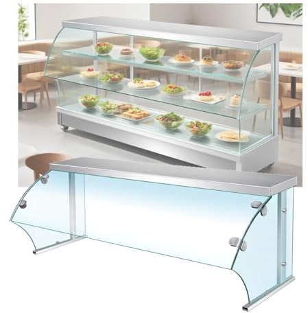Commercial Bakery Präsentationsständer, Glaswärmer, für Buffets und Bäckereien, Arbeitsplatte, Vitrine, elegante Glasabdeckung (120 x 51 x 50 cm)