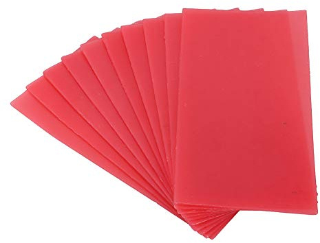 10 hojas de cera para placa base roja, cera para tallar joyas, para joyeros, escultores y aficionados (1.3mm)