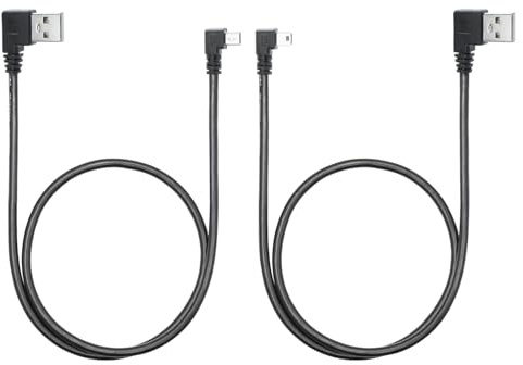 90° USB A Left Angle to Mini USB Male Left & Right Angled Data cable 1Pair | Charging & Data Sync Cord for GPS, Dash Cam, Digital Camera, External Hard Drive