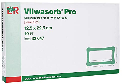 VLIWASORB Pro suberabsorb.Komp.steril 12,5x22,5 cm 10 Stück