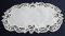 Tischdecke Tischläufer Mitteldecke Deckchen Stikerei Creme (20x30cm Oval)
