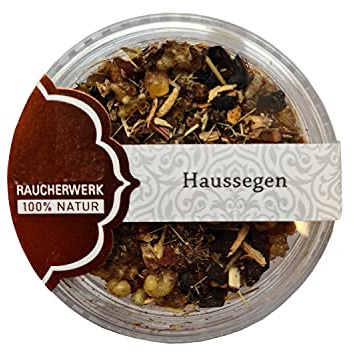 Bijos Räuchermischung „Haussegen“ – 50 ml PS-Glas, Harze & Kräuter zur Reinigung und Segnung von Haus & Hof