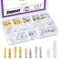Swpeet Kit de 240 connecteurs en forme de balle, 3,9 mm en laiton mâle et femelle avec couvercle d'isolation pour moto, scooter, voiture, camion avec manchon d'isolation