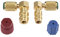 Aupoko R12 vers R134A Adaptateur de Conversion de Port de Raccord A/C élevé/bas Adaptateur de Conversion, Valve de Coupleur Rapide 90° Raccord 3/8 Haut 7/16 Bas avec 2pc Capuchons