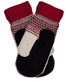 ÖJBRO VANTFABRIK – Fäustlinge mit Wildledereinsatz, 4-lagig, aus 100% Merinowolle, Größen S (6), M (7-9), L (10-11), unisex, warm & weich, folkloristisches nordisches Design
