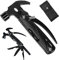 HONZIN Multitool Hammer 12 in 1 Taschenwerkzeug mit Robustem Mini-Hammer Messer Zange Säge Schraubendreher Flaschenöffner, für Camping, DIY Reparatur, Notfall im Freien
