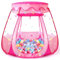 Tikolus Pop Up Princess Tent for Girls, Toddler Girl Toys Kids Ball Pit with Colorful Star Lights, Foldable Kids Play Tent with Carrying Bag, Indoor&Outdoor 3 Year Old Girl Gift (Balls Not Included)