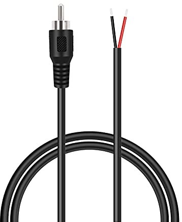 Bolvek 3ft RCA Male to Speaker Wire, RCA Male Plug Adapter Connector to Bare Wire Open End Audio Cable for Amplifier Audio Video Receiver Speakers