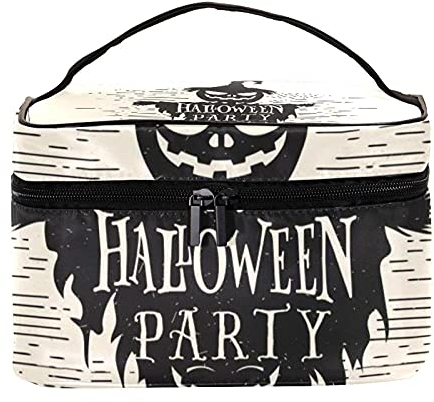 Bolsas de maquillaje para mujeres y nis Estuche organizador de cosmicos de mano bolsa portil de viaje bolsa de aseo de Halloween terror linterna vela, Multicolor 6 Neceser