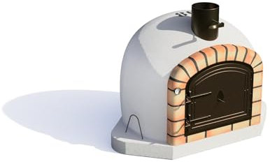 MOVELAR - Horno de Leña Exterior de Obra VULCANO ESQUINA Blanco 100x100x73 cm | Sin Aislamiento | Horno de Rincón para Jardín o Terraza - REF: 7010/1