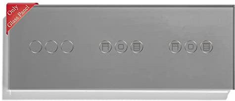 BSEED WiFi Interruptor Persiana Doble con Interruptor inteligente Panel de cristal,Panel de vidrio para 3 Gang Smart Interruptor táctil Gris 228mm