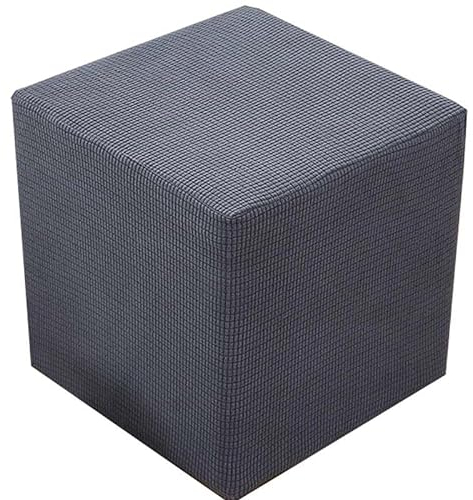 AQIGR Ottomane Schonbezug Hockerbezug, Hocker Hussen für Quadratische Fußhocker, Stretch Bezug Ottomane Abdeckung Überzug Hocker Protector Waschbar Hockerabdeckung (Color : Grey, Size : 50x50x45cm)