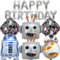 HGSHUO Folienballon Roboter Geburtstag Deko Ballons Roboter Geburtstagsparty Deko Luftballon Girlande Happy Birthday Banner Kindergeburtstag Geburtstagsdeko 7 Stück