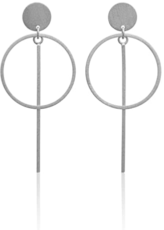 Nature Rebel Ohr Stecker Hänger 925 Sterling Silber Geo Minimal Design Stab Kreis