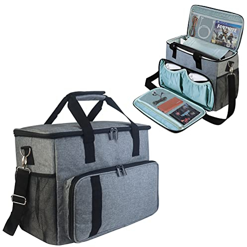 Boczif Carrying Case Compatible with PS5/PS4/PS4 Pro, Large Capacity Playstation 5 Storage Bag Holding Game Console, Controller, Laptop, Disks, Headset, Charger, Game Cards and Gaming Accessories
