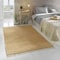 TacaHome Flicken-Teppich 100% Baumwolle I Waschbarer Fleckerl mit Fransen I Esszimmer Küche Badezimmer Wohnzimmer Kinderzimmer | 60 x 90 cm Beige