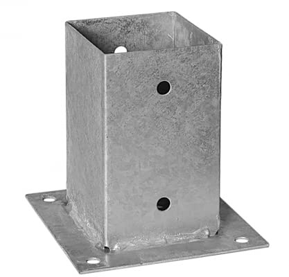 Heavy Duty Galvanised Bolt Down Square Post Fence Foot Base Support 201x201mm