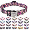 Mihqy Personalisiertes Hundehalsband mit Eingraviertem Namen und Telefonnummer - Weich & Komfort Hunde Halsband Hundehalsbänder für Kleine Mittlere Große Hunde(Rosa Leopard,S)