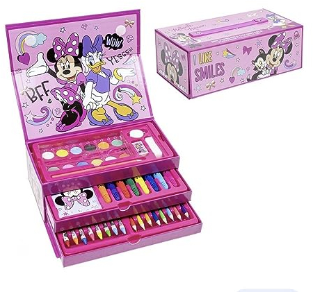 CERDÁ LIFE'S LITTLE MOMENTS Unisex Kid's Minnie Mouse Colouring Box Pencil case, Multicolor, Standard