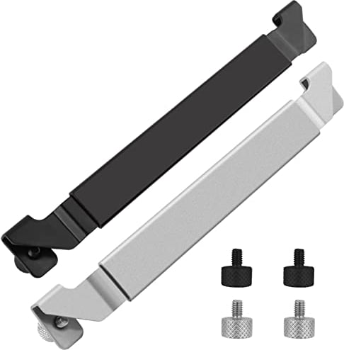 Griddle Spatula Holder, 2 Pack Adjustable Stainless Steel Grill Tool Hold Rack for Blackstone, Camp Chef, Royal Gourmet(6.5-10.2 Inch) Black-Silver