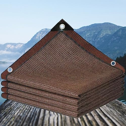 TMGJShd Rete Ombreggiante Traspirante Bordi Ispessiti Rete ombreggiante con occhielli Schermante 90% Per Piante Telo Ombra Da Giardino Serra. (Marrone / 1 * 1m / 3.3ft*3.3ft)