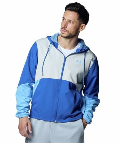 Under Armour UA Legacy Veste coupe-vent d'entraînement tissée pour homme, Tech Blue Horizon Blue, S