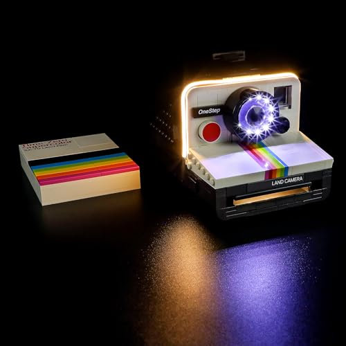 GEAMENT Jeu De Lumières Compatible avec Lego Appareil Photo Polaroid OneStep SX-70 - Kit D'éclairage LED pour Ideas 21345 (Modèle de Bloc Non Inclus)