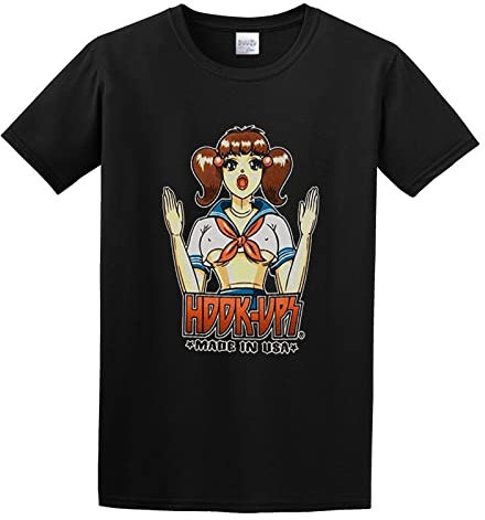 Vintage Hook-Ups Skateboard Blow-Up Decal Hentai Men's T-Shirt Casual Tee Summer Fashion Tops Clothing Black S