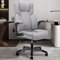 KCREAM Bürostuhl Chefsessel Bürostühle Schreibtischstuhl Ergonomischer180kg,Drehbarer mit Gepolsterten Klapparmlehnen,Stuhl Office Chair mit Lendenwirbelstütze,Grau