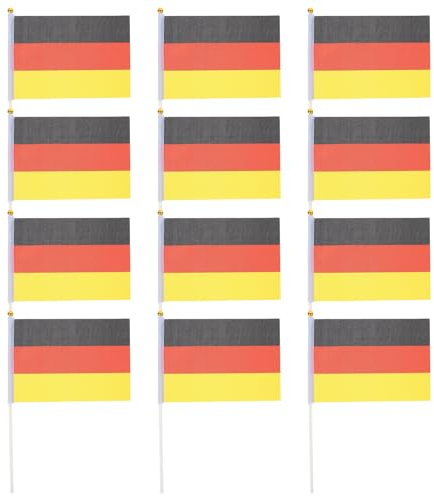 BESPORTBLE 50 Stück Deutsche Flagge Fußballspiel-Handflagge pieces fahne Dekorationen für Handzeichen-Flagge Handgehaltene Nationalflaggen German Flag