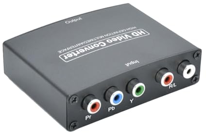 YPbPr + L/R Audio-zu-HDTV-Konverter, YPbPr-zu-HDTV-Adapter - YPbPr + L/R Audio zu HDTV Mehrzweckadapter - Wiederverwendbarer schwarzer Videokonverter, benutzerfreundlicher Konverter für