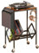 SaiDuoDuo Vinyl Record Player Stand, Record Player Table with Storage Hold 80 Albums, Vinyl Record Storage Cabinet with Organizer Pocket and Wheels