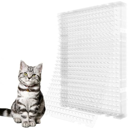 Kyrieval Anti Gatos Juego de 12 Rejillas Pinchos para Gatos: Duradera para Uso en Interiores y Exteriores para jardín, parterres y repisas de balcón