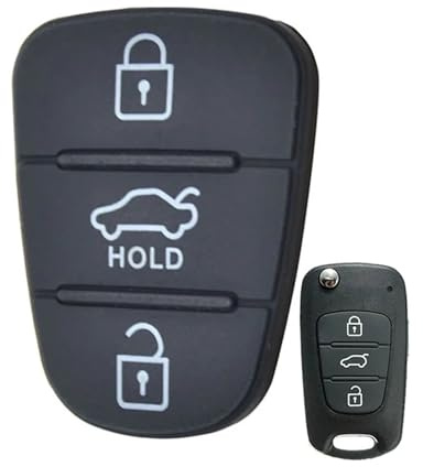 XEBRAD Replacement Rubber Pad 3 Buttons Car Remote Key Fob Shell, for Kia, Soul, Venga, Picanto Rio, for Sorento, Ceed, Sportage car key shell