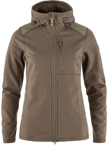 Fjällräven Damen Keb Fleece Hoodie Jacke, Suede Brown, XS