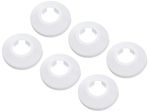 PATIKIL Cache Tuyau Radiateur, 6pcs Manchons de Tuyaux d'Eau en Plastique PP pour 0,79/20mm, Décoration Écussons Coffrage Rosace Tuyau Chauffage Plomberie Chaudière Poêle Mural, Blanc
