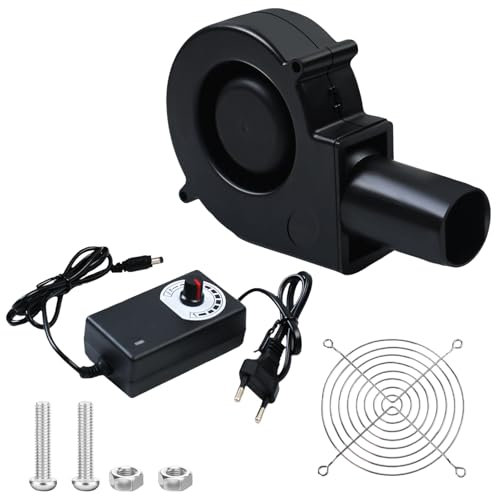 MaxAwe AC 230V Turbinengebläse, 12V Regelbar Kühlung Lüfter, Radialventilator Dual Kugellager Kühlung Ventilator Radial Gebläse Lüfter für Aufblasbar Grill Kühlschrank BBQ Belüftung Lüfterwechsel