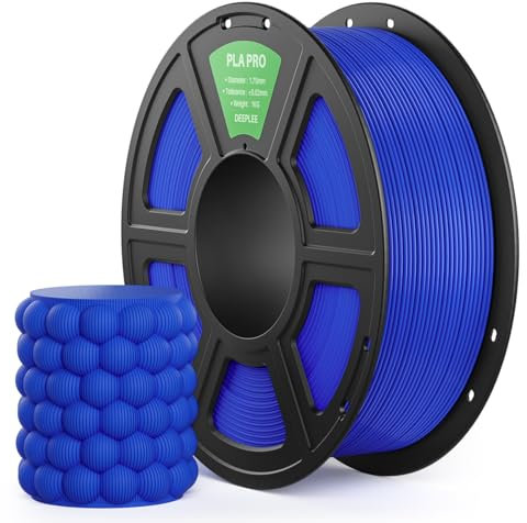 DEEPLEE PLA PRO Filament 1.75mm, Stärkere Zähigkeit 3D Drucker Filament, PLA Filament Maßgenauigkeit ±0.02 mm, Sauber gewickelt, Einfach zu Drucken, Passend für die meisten FDM 3D Drucker, Blau 1KG