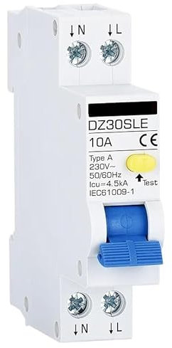 SAYTAK Disjoncteur,Interrupteur Différentiel Disjoncteur différentiel RCBO Type A 30MA RCD MCB RCCB 1P+N 20A 25A 32A Protection Contre Les fuites(16A AC220V)
