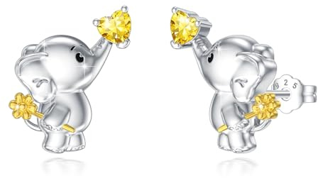 Tier Ohrringe Damen Mädchen 925 Sterling Silber Kaninchen/Frosch/Fuchs/Corgi/Ente/Elefant/Krokodil/Schildkröte/Otter/Leopard Geburtstag Weihnachten Schmuck Geschenk
