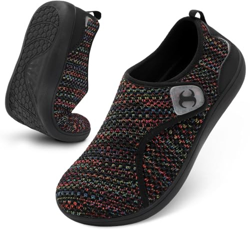 Scurtain Mens Walking Shoes Wide Width Adjustable Diabetic Neuropathy Orthopedic Recovery Shoe Comfortable Barefoot Zero Drop Spring Summer Winter Indoor Outdoor Slip On Slipper Shoes for Men Size 14