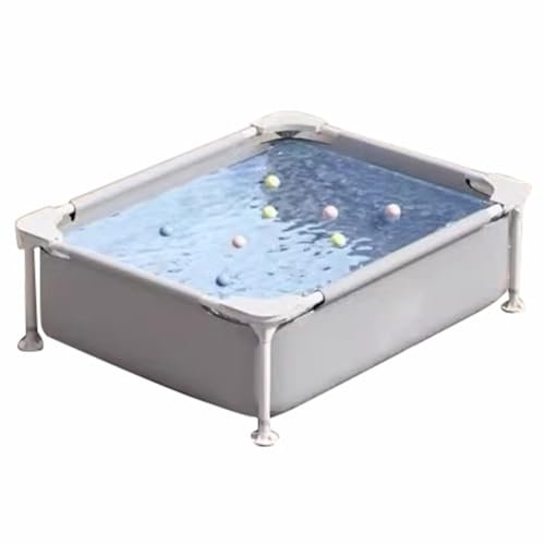 Piscina Con Armazón 120-300cm Piscina Rectangular Piscina Con Armazón De Acero Hogar Piscina Grande Para Adultos Piscina De Juegos Familiar Plegable Piscina Sobre Suelo Piscina De Jardín(120*92*33cm)